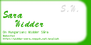 sara widder business card