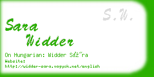 sara widder business card